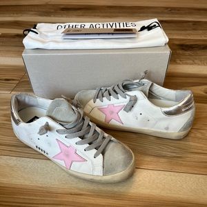 Golden Goose Sz 37 white / ice / orchid pin